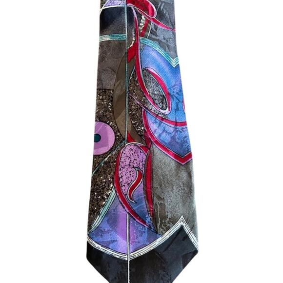 Screenplay by Martin Wong Silk Tie | Made in USA | Vintage Y2K - Picture 4 of 4